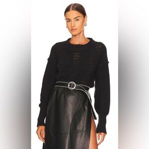 FREE PEOPLE BELL SONG PULLOVER Sweater Black Size Medium M